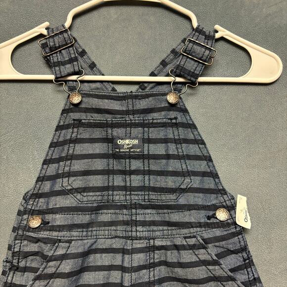 Osh Kosh B’Gosh Shortall Size 4T Carpenter Pinstripe Sailor Boat Multipocket New - Picture 3 of 12